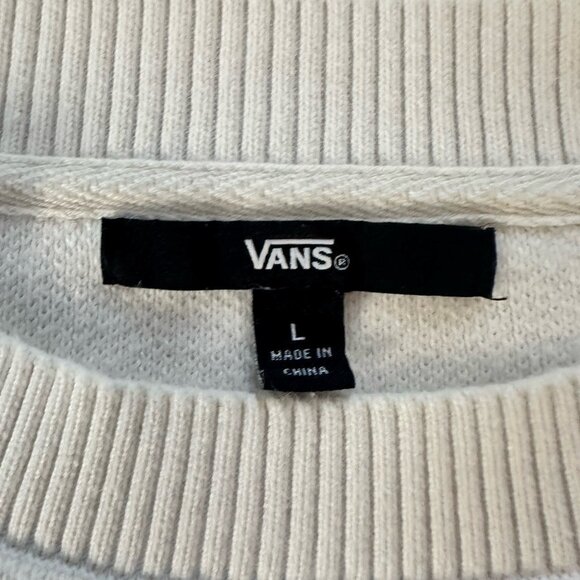 Vans Sweater Women’s Large White With Pink And Blue Stripes Knit Mid Length - Picture 7 of 11